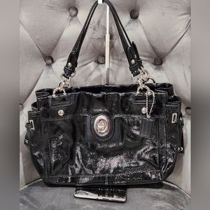 Coach Black & Silver Peyton Shoulder Bag Serial #: B1273-19756M